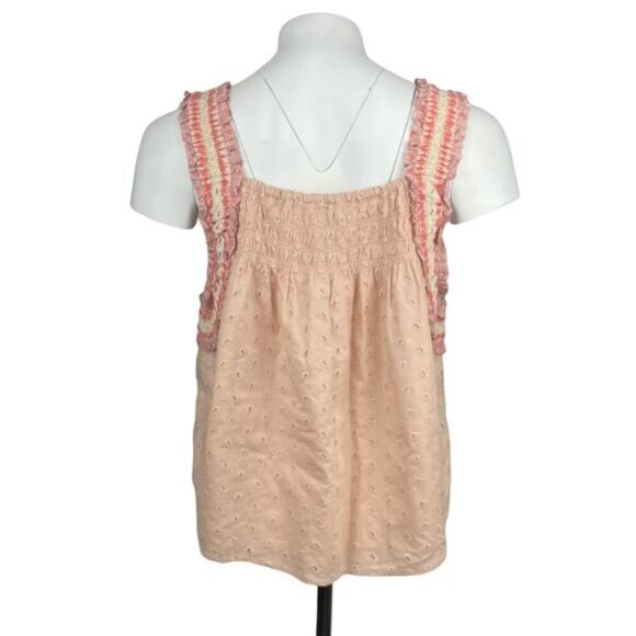 HOUSE OF HARLOW 1960 Effie Eyelet Tank Sz Small Boho Old Rose - Picture 3 of 6